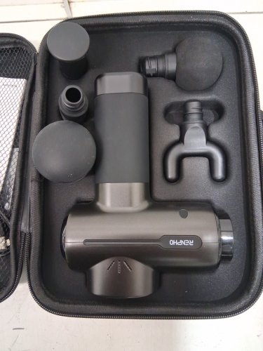 7pc renpho active Deep percussion 5 speed wireless power massage gun - BLACK (model: rp-gm171-n1) image 4