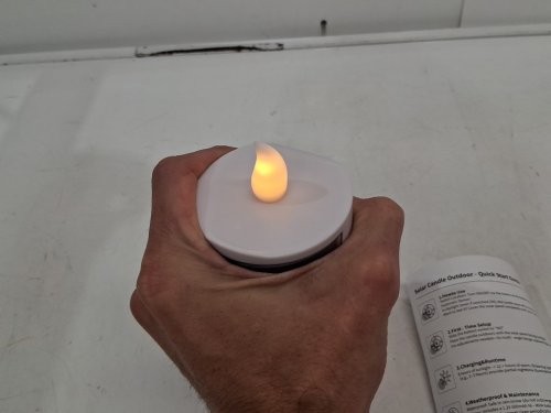 Solar Outdoor Waterproof LED Flickering Flameless Candle - Dusk to Dawn - white image 4
