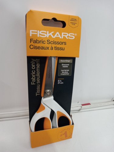 Fiskars RazorEdge Fabric Scissors - 8" - White / Orange image 2