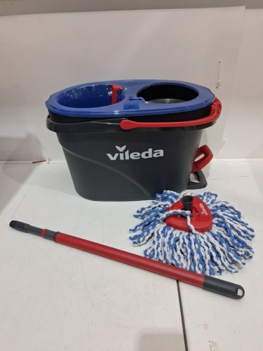 VILEDA EASYWRING RINSECLEAN SPIN MOP & BUCKET SYSTEM - GREY/BLUE image 3