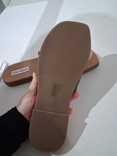 women's steve madden kaya slide sandals - size 8 - black/brown (style: 3131008) image 4