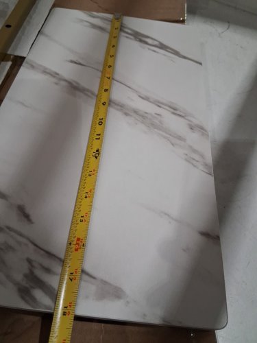 Modern Faux Marble Console Table - 17.5" - white/gold image 4