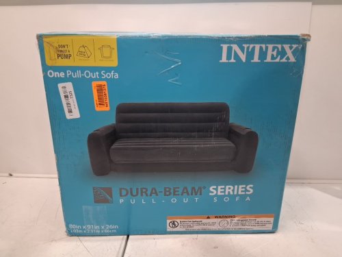 Intex dura-beam series inflatable Pull-Out Sofa *no pump*  - 80" x 91" x 26" - 440lbs capacity - grey (Model: 66552EP) image 4