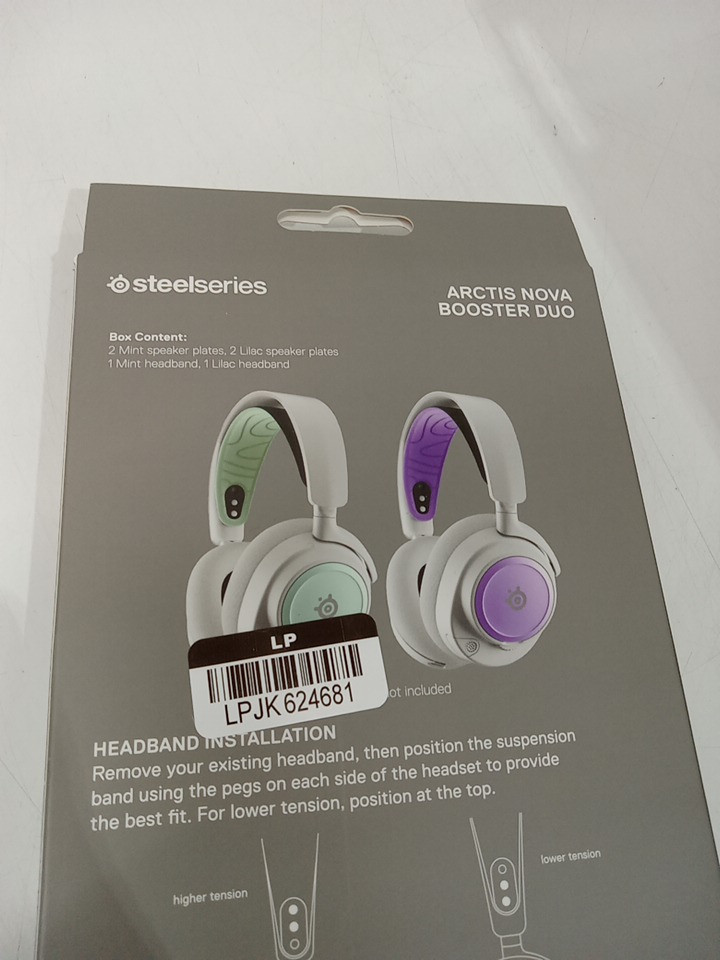 6pc steelseries Arctis Nova Booster Duo custom headband & speaker plates - PASTEL Mint / Lilac (Model: 60557) image 3