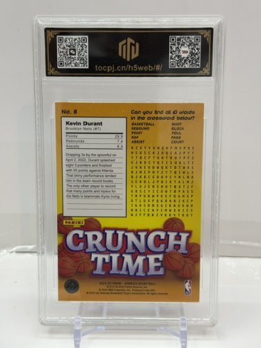 KEVIN DURANT - TOC GRADED 9 MINT  2024-25 PANINI DONRUSS CRUNCH TIME #8 image 3