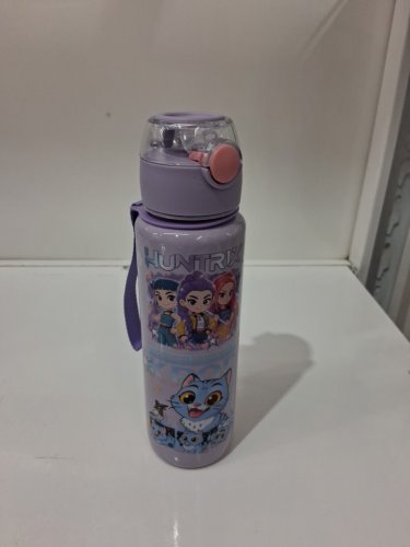 k-pop demon hunter chibi flip-straw water bottle - 27oz - purple image 2