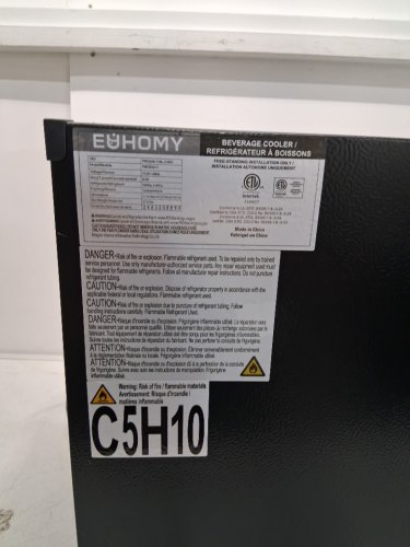 EUHOMY BEVERAGE REFRIGERATOR COOLER WITH 40°F-61°F DIGITAL TEMPERATURE CONTROL - 18L (HOLDS 25 CANS) - BLACK (MODEL: FWC008-11BL-CAEH /‎ WC-6B) image 7