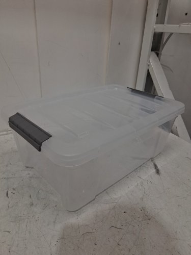 6PK Costway Stackable Plastic Bin Storage Box/Tub - 12L - Clear (Model: HW57062) image 4