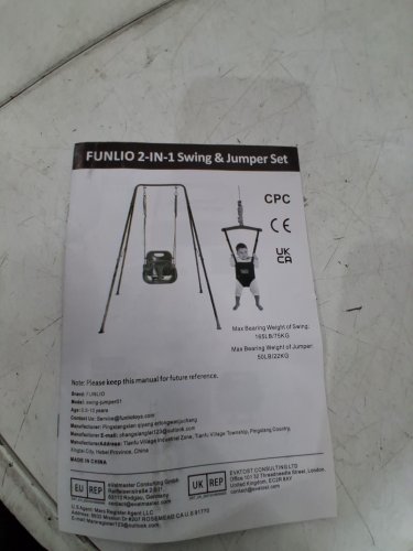 FUNLIO 2-in-1 Swing Set for Toddler & Baby Jumper - grey image 5