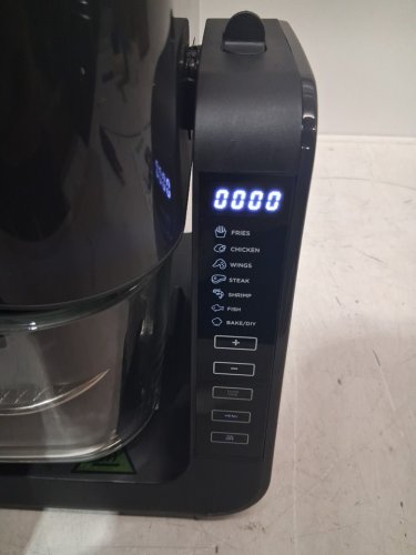 nutrichef air fryer & grill - 7-1 preset cook modes - 4qt glass air fryer - 1.2 qt grill - black (model: ncaf538tb) image 4