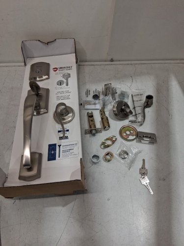 WeiserFront Door Lock and Handle Set, Prescott Deadbolt Lock and Handleset - satin nickel ( model- 9GLA84710-018) image 4