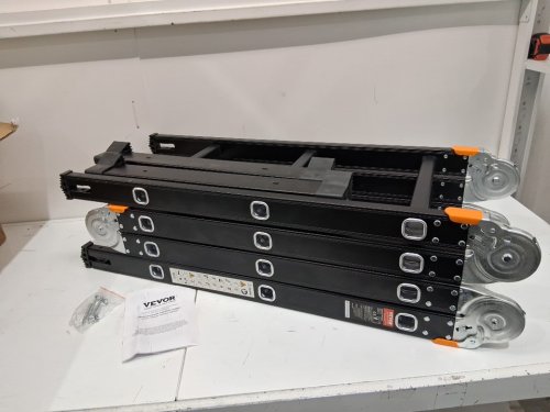7-in-1 multi-purpose folding ladder - up to 12ft length - 330lb max - black/grey (model: kmp403a) image 4