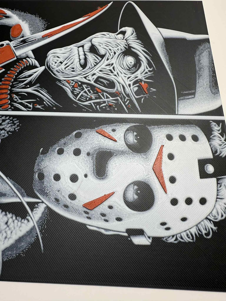 8"x8" 3D Printed - Freddy vs. Jason- Textured Photo image 3