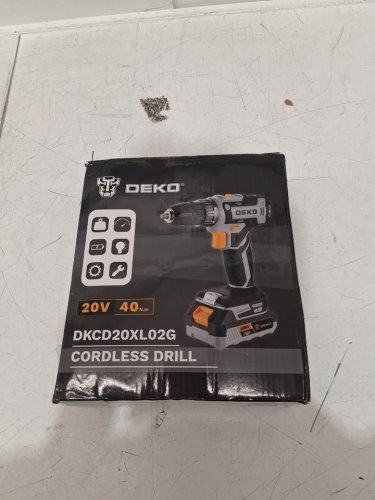 dekopro electric cordless power drill with bits - 20v - grey/black (model: dkcd20xl02g) image 2