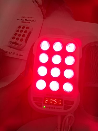 botanny rechargeable portable handheld red light therapy light - 5.9" x 3.8" - white image 3