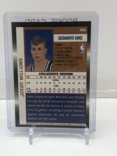 JASON WILLIAMS ROOKIE CARD - TOPPS 1999 SACREMENTO KINGS CARD #153 image 2
