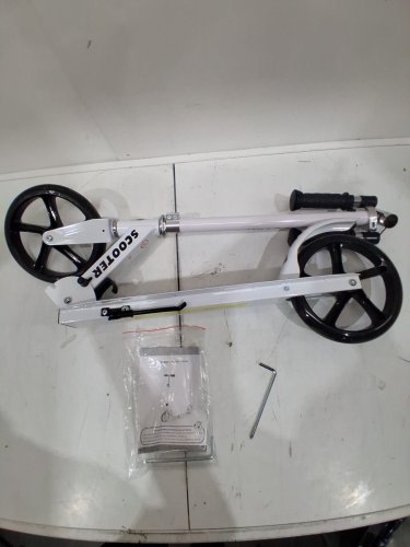 hyiatyo foldable kick scooter - 240lbs cap - white/MULTICOLOUR (model: tb-h015) image 3