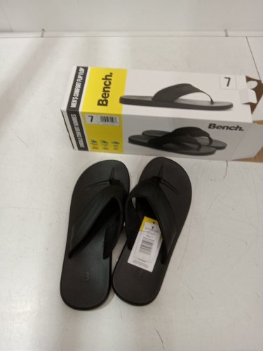 Mens Bench Comfort Flip Flops - 7 - black image 2