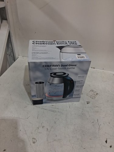 CHEFMAN DUAL-GLASS COOL-TOUCH DIGITAL KETTLE WITH ADJUSTABLE TEMPERATURE AND REMOVABLE TEA INFUSER - 1.7L CAP - STAINLESS STEEL/BLACK (MODEL: RJ11-17-CTI-DG-CA-CO/1992747) image 2