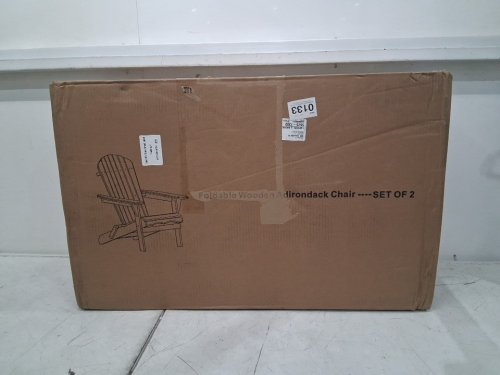 2PK Outdoor Wooden Folding Adirondack Chair - 220lb max - Espresso - (model:	WNR-ADK-3018) image 2