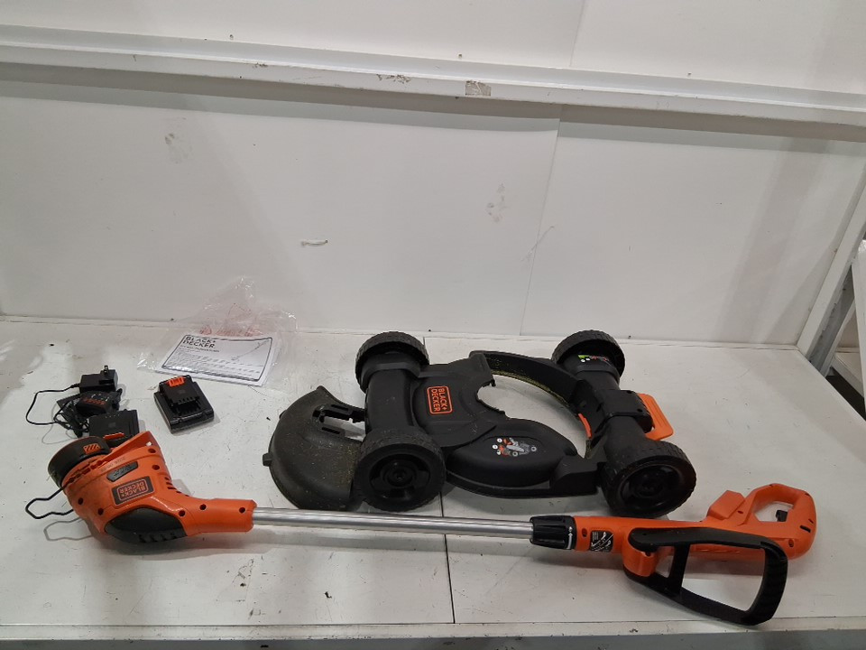 BLACK+DECKER CORDLESS 3-IN-1 STRING TRIMMER, EDGER, and LAWN MOWER with 2 batteries & charger - 6.5 AMP - ORANGE/BLACK (MODEL : MTC220/lst220) image 3