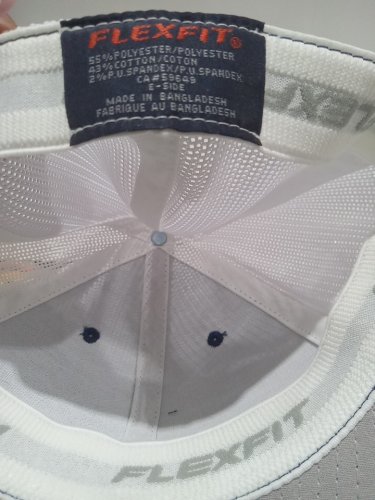 Flexfit Driving Force elastic mesh back Baseball Cap - OSFM - White/Navy image 3