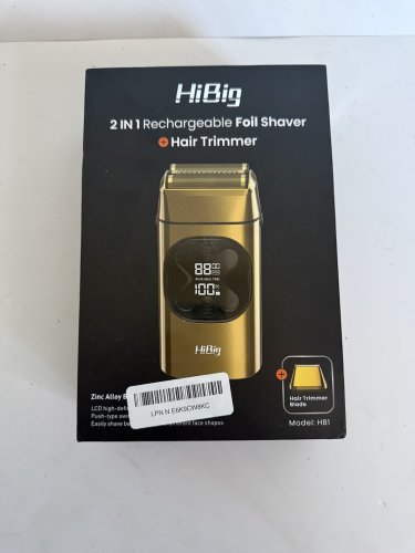 HiBig 2-IN-1 Rechargeable Pro Foil Shaver and Hair Trimmer for Men - GOLD (MODEL: HB1) image 2