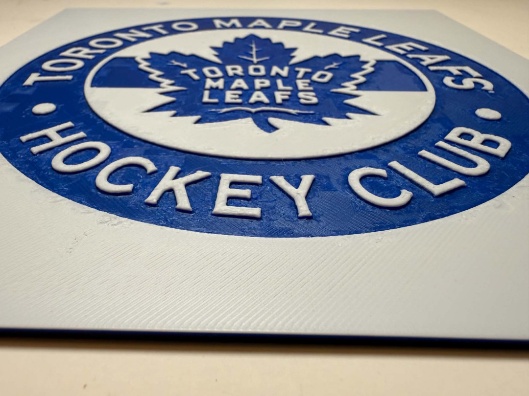 8"x8" 3D Printed - Toronto Maple Leafs - NHL - Textured Photo image 2