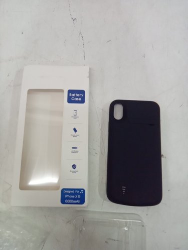 portable power bank charging Case for iPhone X  - 6000mAh rechargeable battery - black image 2