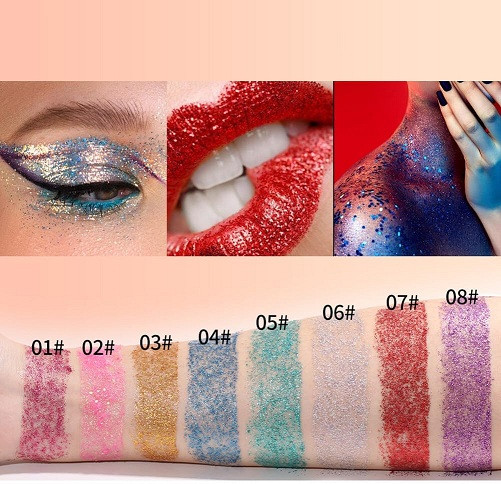 8 Assorted JulyStar Face, Hair, and Body Party Glitter Stick - 6.5g each - Assorted Colours image 2