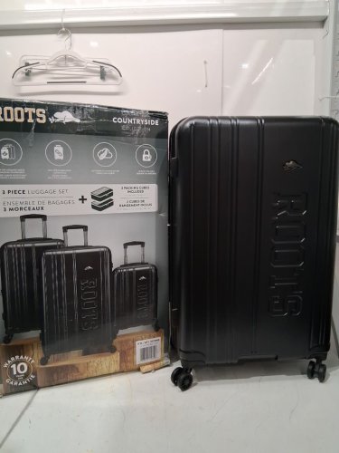 3PC Roots Countryside Hardside Luggage Set WITH TSA LOCK- 21", 27", 31" - BLACK (MODEL: 1872940) image 2