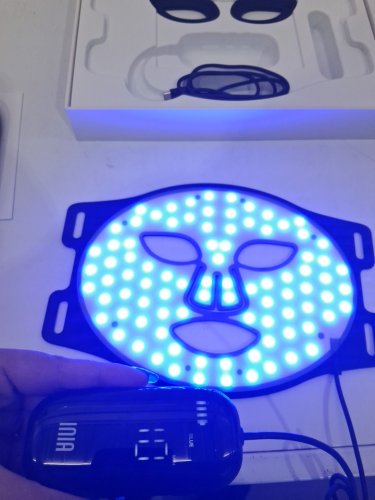 inia glow 2 led red light therapy mask - black (style: in-fm002) image 6