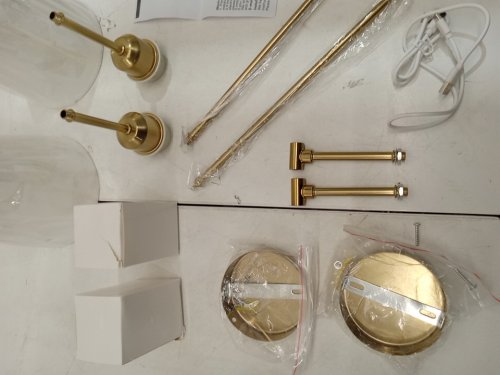 2PK Battery Operated Wall Sconce with Remote Control - 21.6" - GOLD/WHITE - (MODEL:64491978) image 4