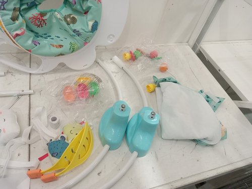 costway adjustable baby activity centre bouncer - 34.5" x 34.5 x 37" - light blue (model: bc10198ny) image 5
