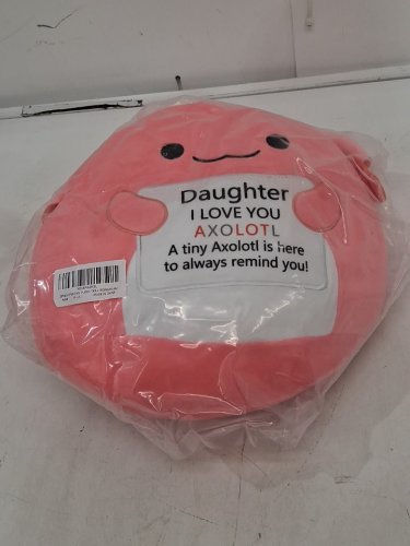 ZENLIV Axolotl Plush with I Love You Message - 12", emotional support stuffed animal - pink image 2