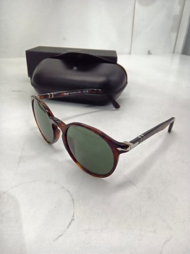 adults persol 100% uv protection full frame sunglasses - havana frame/ gradient blue lens ( model:Po0649) image 2