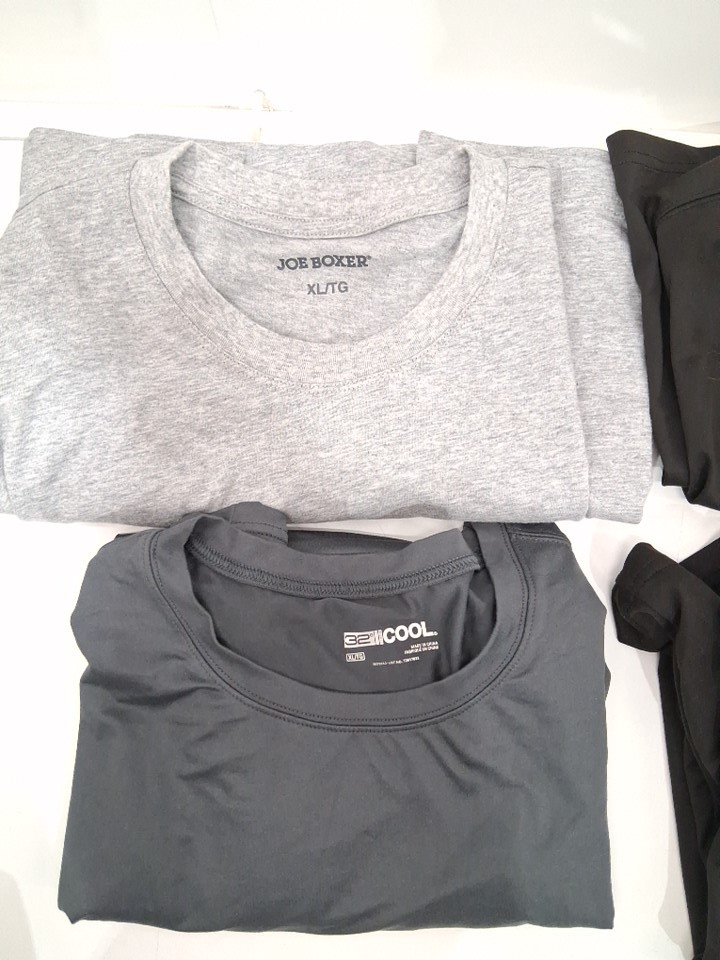 4 assorted men's short sleeve shirts - 32 degrees cool/ joe  boxer - extra large - light grey/dark grey/black image 2