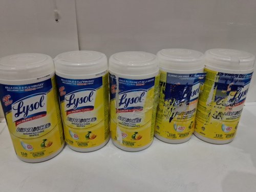 5pk lysol advanced disinfecting wipes - 550 wipes total - citrus scent (model: 1708072) image 2