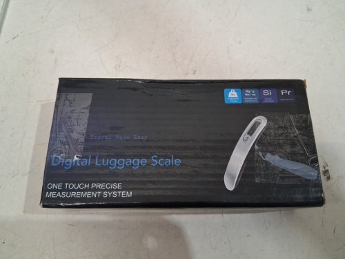 one-touch digital luggage scale - 110lbs capacity - white/stainless steel image 5