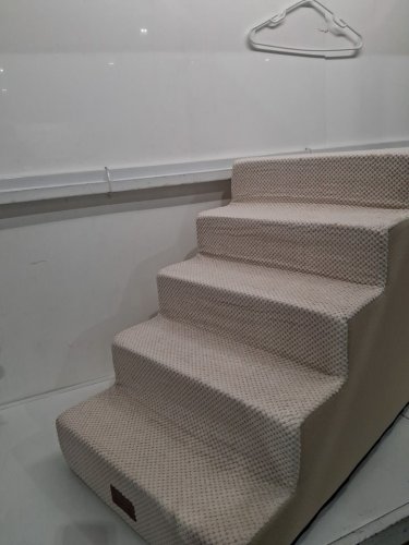COZY KISS Density Foam Pet Dog 5-Step Stairs Ramp - 22.6" - BEIGE image 3