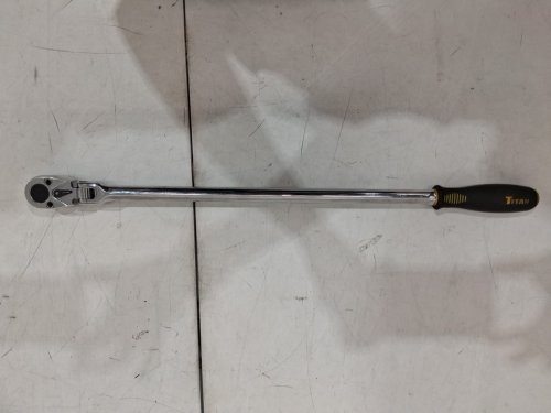 TITAN TOOLS EXTRA-LONG FLEX HEAD RATCHET - 24" LONG - 1/2" DRIVE - SILVER/BLACK/YELLOW image 4