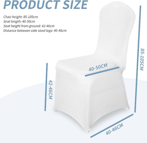 100PK okstenck Spandex Chair Covers - UNIVERSAL FIT - WHITE (MODEL: yl0050) image 2