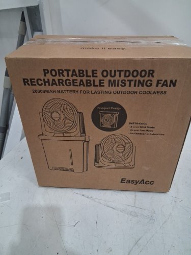 easyacc outdoor Misting Fan - 9l - 10" - 30000mAh rechargeable battery - Black (model: P30) image 2