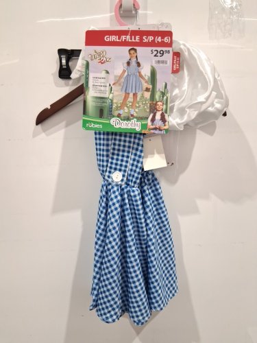 3PC girl's RUBIES WIDARD OF OZ DOROTHY COSTUME - SMALL (4-6) - BLUE AND WHITE image 2
