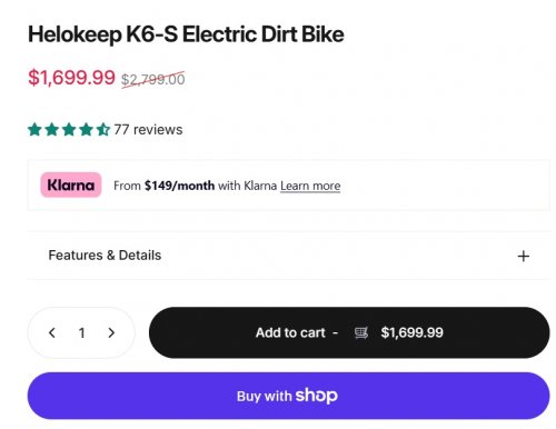 Helokeep K6-S Electric Dirt Bike - 35MPH - Black (Model: k6-s panther) image 2