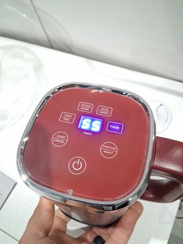 curtis stone digital glass bowl chop master - maroon/red (model: 105-504) image 5