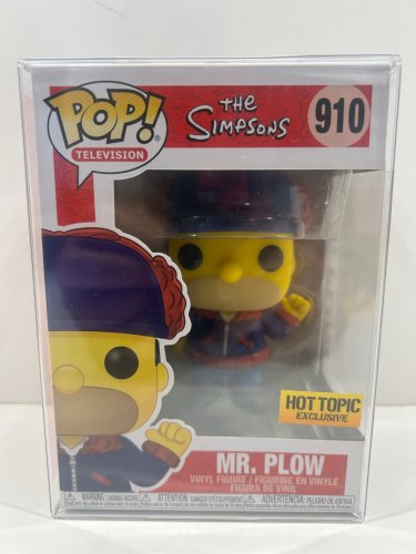 Funko pop! **hot topic exclusive** Television: the simpsons - Mr. Plow vinyl figure (#910) **plastic protector cover** image 2