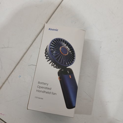 koonie Battery Operated portable handheld fan with digital display and 5 speeds - 4" - deep blue image 2