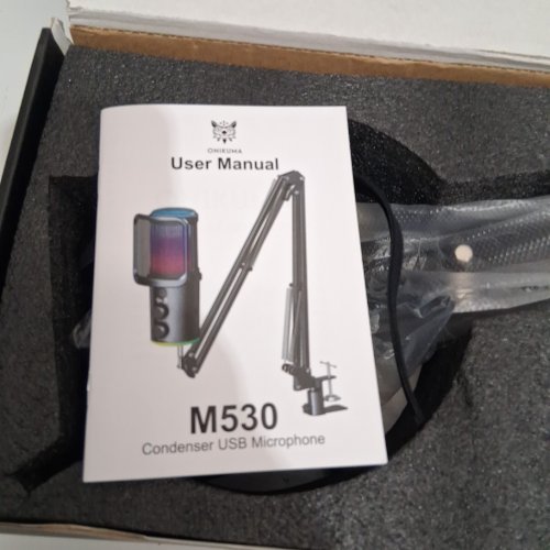‌ONIKUMA rgb Condenser usb Microphone with adjustable boom arm - black (model: m530) image 5
