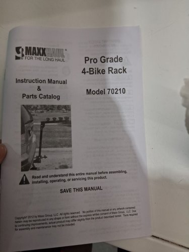 MAXXHAUL PRO-GRADE DELUXE HITCH MOUNT RACK 4-BIKES - 150LB MAX - BLACK (MODEL: 70210) image 4